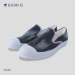 Pooh slip on : รองเท้าผ้าทอ G405 เขียวลายน้ำ (หัวยาง)