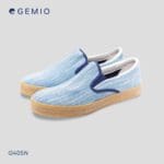 Pooh slip on : รองเท้าผ้าทอเพื่อสุขภาพ G405N ครามสายฝน